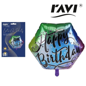 Let's Go Party balon foliowy HAPPY BIRTHDAY RAVI